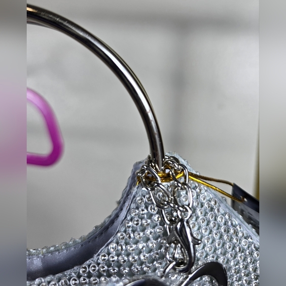 Bebe Silver Rhinestone Handbag - Picture 9 of 10